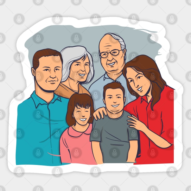 Hand Drawn Family Sticker by Mako Design 